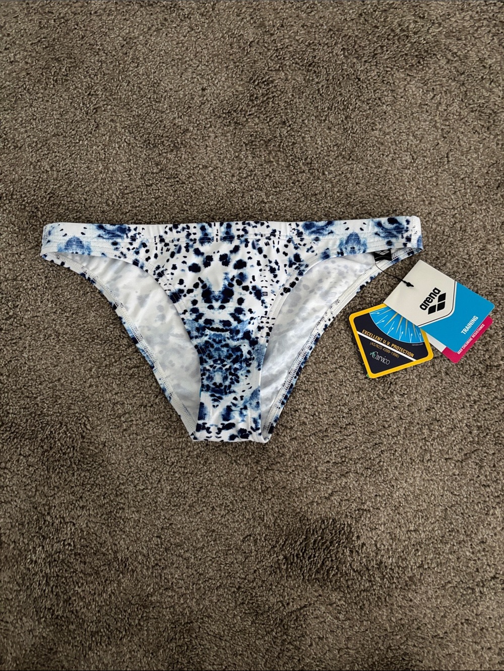 Arena Blue Tie-Dye Bikini Bottom - Size 32 - Training Intensive Swimming